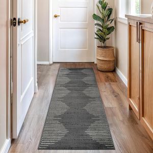 Minimalist Geometric Line Corridor Carpet Kitchen Mat Wear-resistant Stain-resistant Kitchen Carpet Water-absorbing Entrance Door Mat 简约几何线条走廊地毯 厨房垫 耐磨耐脏厨房地毯 吸水入户门脚垫 FUNIANQI