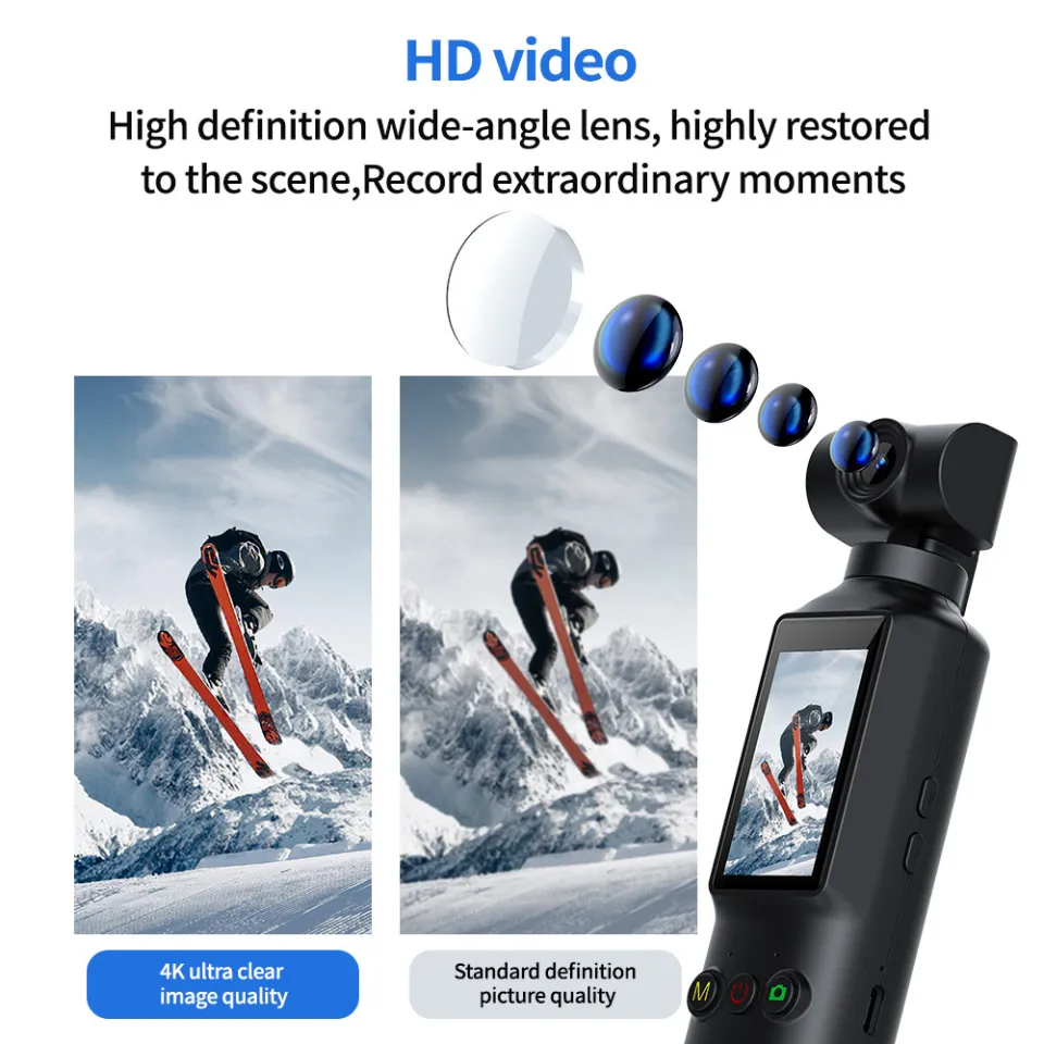 LORDWEY | X8 Pocket Sports Camera 4K HD Mini Handheld Camera Outdoor Camera WIFI Rotatable