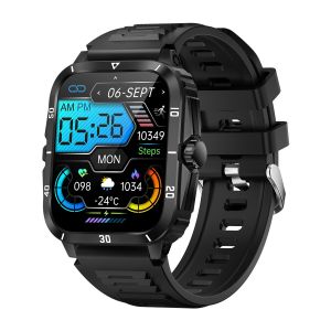 Smart Watch 3ATM Waterproof 1.96" IPS Screen Military KT71 Men 100+ Sport Mode Heart Rate Blood Pressure Bluetooth Call