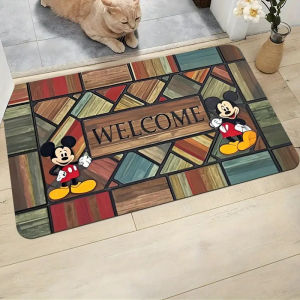 Cartoon Mickey Entrance Carpet Retro Bathroom Mat Decorative Door Rug 卡通米奇玄关地垫 复古浴室地垫 装饰入户门垫进门垫 FUNIANQI