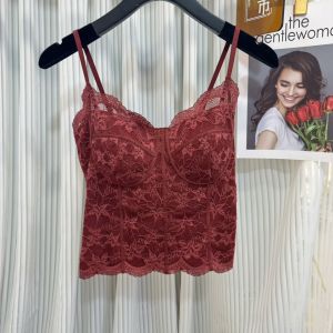 DIVVA Áo yếm ren có miếng đệm ngực-áo lưng trần cổ chữ V ôm vừa nữ