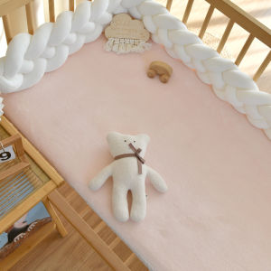 Milk Velvet Crib Fitted Sheet Warm Soft Baby Mattress Cover Solid Color Bedspread Protector