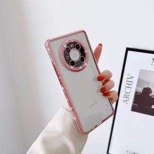 Applicable to Huawei mate60Pro electroplated TPU rhinestone mobile phone case P70 lens edge diamond MATE40 protective case h260709