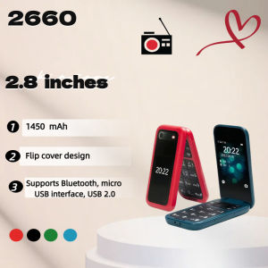 Mobile phone 2660 GSM 2G non-intelligent elderly machine dual card flip button student function mobile phone