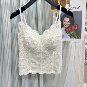 DIVVA Áo yếm ren có miếng đệm ngực-áo lưng trần cổ chữ V ôm vừa nữ