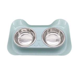 Cat Bowl Double Bowl Integrated Pet Tableware Cat Rice Bowl Cat Food Bowl Cat Water Bowl Stainless Steel Cat Bowl Dog Bowl