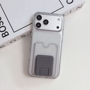for iPhone 17 Pro Max Kickstand Wallet Case with Card Holder (2 Cards)Women Girl Glitter Clear Soft TPU Slim Shockproof Protective Case for iPhone 17Air16 Pro Max16 Plus15 Pro1413