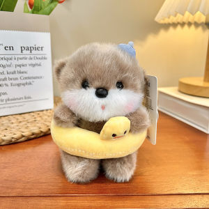 LZ60 Cute Mini Otter Plushie With Decorative Accessories Fluffy Sea Otter Plush Doll Cute Bag Charm Gift L60Z