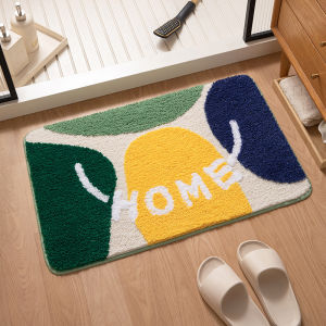 Minimalist Geometric Bathroom Mat Faux Cashmere Entryway Rug Bedside Rug for Bedroom Decorative Entrance Mat for Bathroom Mat Carpet Rug 简约几何浴室地垫 仿羊绒玄关地毯 卧室床边毯 装饰卫生间进门垫 FUNIANQI