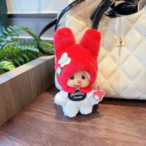 YF Monchhichi Plushie Chimutan Sanrio My Melody Cinnamoroll Collab Keychain Cute Cartoon Bag Pendant FY