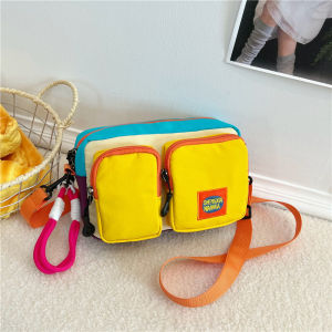 clu Stylish color blocked multi pocket lightweight crossbody bag for women versatile small square bag ulc
