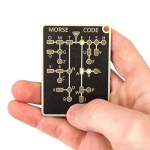 Led Morse Code Trainer Card Pocket-sized Portable Encryption Electronic Learning Tool Lightweight Morse Code Practice Trainer