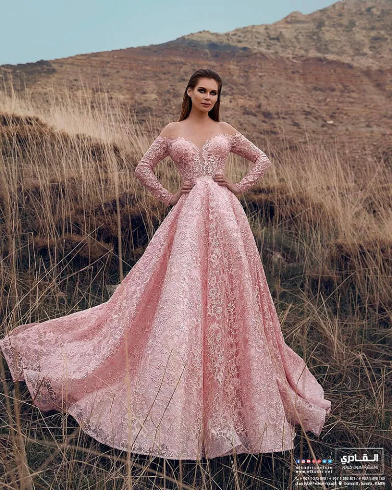 Pink Evening Dresses with Long Sleeves Elegant V-neck Appliques A-line  Floor-length Women Formal Gowns (Color : Pink, Size : 8) (Pink 14) :  Amazon.co.uk: Fashion