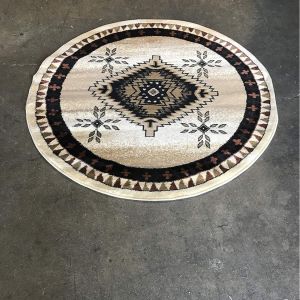 Moroccan Living Room Round Rug Hotel Homestay Decorative Faux Cashmere Carpet Bedroom Bedside Mat Walk-in Closet Carpet 摩洛哥客厅圆形地垫 酒店民宿装饰仿羊绒地毯 卧室床边毯衣帽间地毯 FUNIANQI