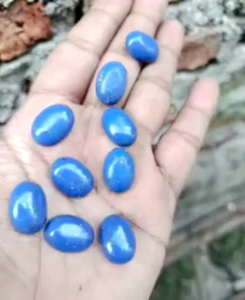 batu akik lapiz lazuli trotol emas 18x13 mm