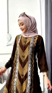 batik Gamis bahan twill motif baru kekinian