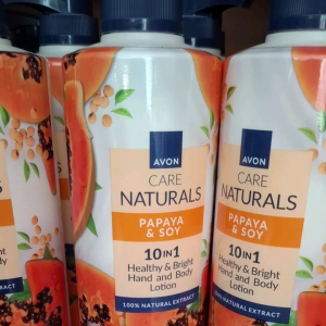 Avon Natural Body Care 4X More Papaya Extract  Papaya and Soy Milk Hand And BodyLotion Healthy & Brighter Skin in 5 days 720 ML