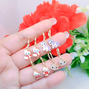 Anting Clip Anak Karakter Lucu Tembaga Premium Simpel Elegan Tidak Mudah Pudar
