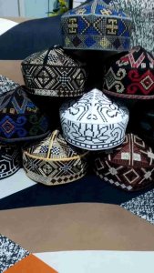 PECI KOPIAH SONGKOK PAKISTAN Hamada FULL BORDIR MOTIF TERBARU