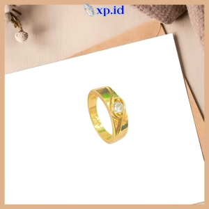 Xp.id - Cincin Wanita Gold Simple Permata Xp