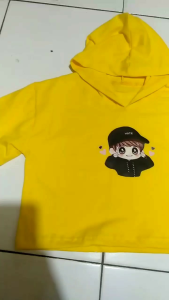 Tshirt Baju Kaos Atasan Hoodie Anak Perempuan Crop Terbaru Tangan Pendek Untuk Anak Usia 4-12 Tahun