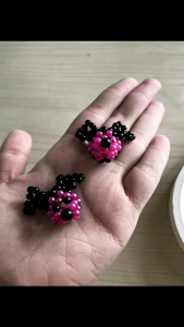 พวงกุญแจลูกปัด มิกกี้เม้าส์ มุกเทียม ขนาด 4 มิล คละสี