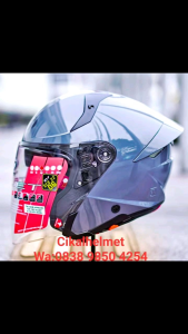 HELM KYT TTR JET SOLID WHITE SNI DOT ORIGINAL DOUBLE VISOR