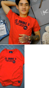 เสื้อยืดแขนสั้น CC DOUBLE O | งานปัก-ป้าย | ผ้าคอตตอน | ผิวหน้าทรงตรง | ชาย/หญิง S-XL (No.44)