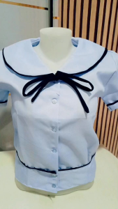 School Uniform st.marks Blouse with piping and ribbon