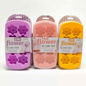 Joie Flower Silicone Ice Cube Tray Ice Mold with Lid Cover