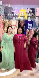 daster cringkel kerut polos jumbo ld 110-120