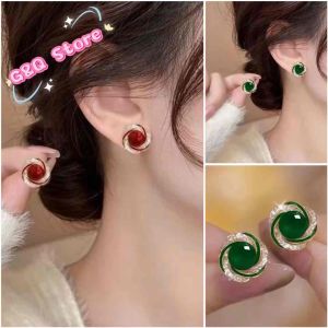 Bông Tai Ngọc Trai Nhân Tạo Nhỏ Tinh Tế Phong Cách Hàn Quốc Đính Đá Cao Cấp