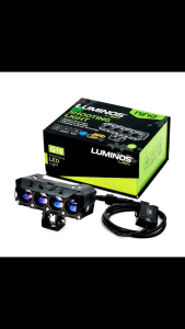 LAMPU LED TEMBAK SOROT SQL Q10 BLUE LENS 4 MATA NINE LUMINOS ADA LED DEVIL BIRU SUPER TERANG