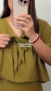 MjBella Fashion Ava Linen V neck Casual Plain tops Womenswear