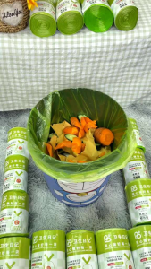 ReadyStockinMalaysia# 艾草驱蚊抽绳式垃圾袋 100pcs Rubbish Bag with string Garbage Bag Mosquito repellent Wormwood Plastic Sampah