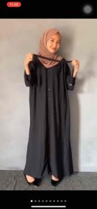 Luna Gamis Crinkle Gamis Wanita Terbaru LD 110 Free Belt Dan Bross