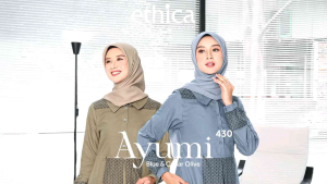 NEW ARRIVAL ETHICA 2023 GAMIS AYUMI 430 -Cedar Olive - Blue #TERBARU #Baju Muslimah Wanita Remaja Dewasa Busui #Kualitas Premium Branded Formal Casual #OOTD COD