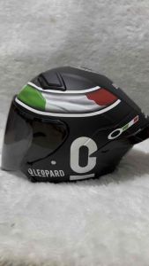 Promo Helm MLA Cosmo Motif Leopard Putih Sni Busa Tebal Suport Intercom Helmet Murah Keren