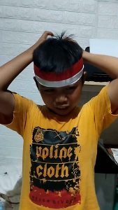 Bendera Ikat Kepala Tali Merah Putih Bando Bandana Headband