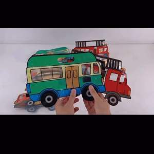 [MUMof2boys] Kids Car-Themed Ziplock Gift Bag – Cartoon Truck Police Car and Bus Handbag for Children’s Gifts