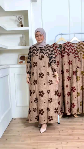 Batik Hasan - Dress Vania Dress Batik Wanita Lengan 7/8 Rayon Premium Busui