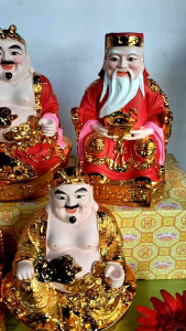 Tượng Thần Tài Thổ Địa màu đỏ nhiều size