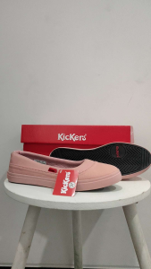slip on wanita KCR.08 peach kanvas sol karet lentur