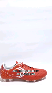 Sepatu Bola Valden Graffis Full Merah Sol Sudah Di Jahit Full Keliling