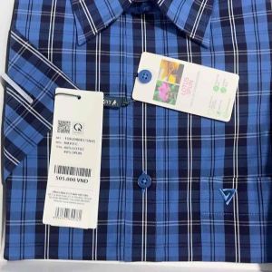 Áo sơ mi viettien ngắn tay lai ngang (1Q6208)