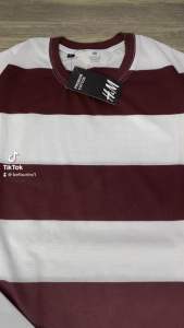T-Shirt Stripe Oversize Kaos Salur Lengan Pendek