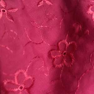 Burgundy Embroidered Floral Cotton Eyelet fabric sold per yard