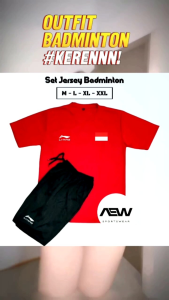 Baju Badminton Jersey Badminton Kaos Bulutangkis Atasan Bulu Tangkis LN Bendera
