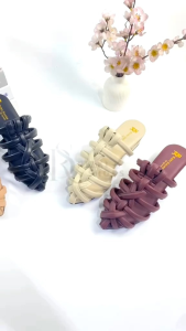 Sandal Heels Wanita Kronjo Terbaru Hak 3 Cm Hitam Mocca Crem Burgundy