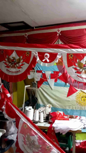 Background Garuda Kipas Semi Abutai Sablon Pres (10 gelombang)